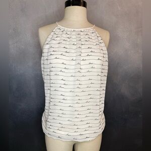 Express White Script Print Tank Top